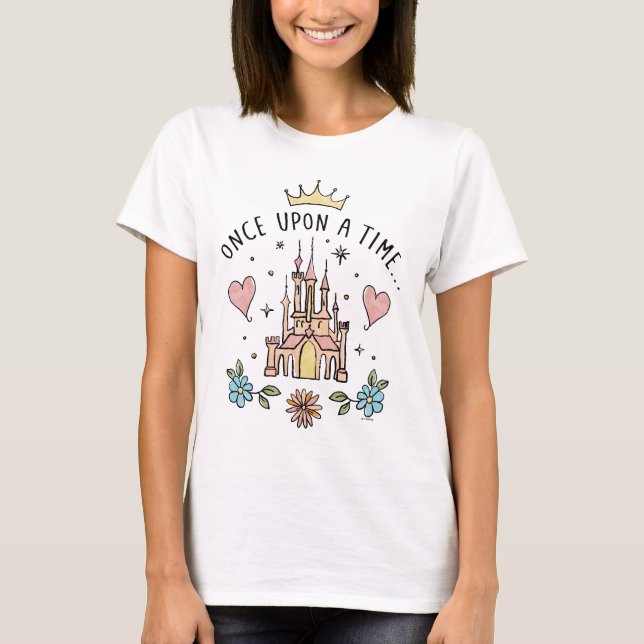"Once Upon A Time" Hand Drawn Princess Castle T-Shirt (Front)
