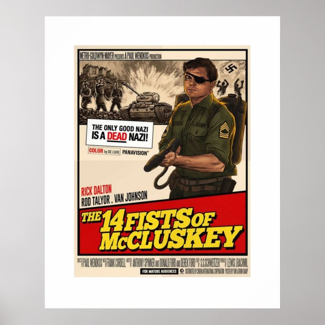 Once upon a time in hollywood  14 fists of Mclusk Poster (Front)