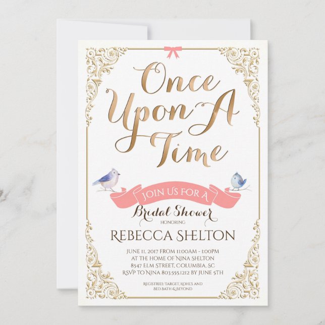 Once Upon A Time Invite 5x7 Bridal Birthday Baby (Front)