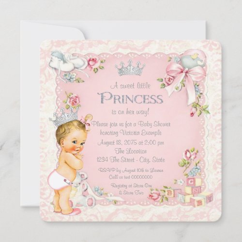 Once Upon a Time Little Princess Baby Shower Invitation