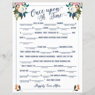 Once Upon A Time Love Story Bridal Libs Game