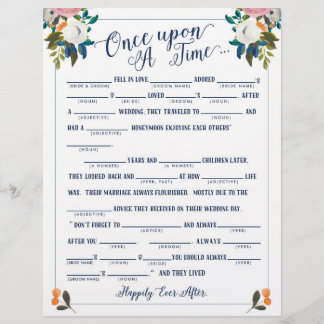 Once Upon A Time Love Story Bridal Libs Game