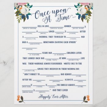 Once Upon A Time Love Story Bridal Libs Game by beckynimoy at Zazzle
