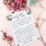 Once Upon A Time Love Story Bridal Libs Game Flyer<br><div class="desc">Bride Libs Game "Once Upon A Time" with fill in the blank prompts.


The gorgeous painted florals are by Create the Cut. Find them on Creative Market https://crmrkt.com/7WdAX,  Etsy https://www.etsy.com/shop/CreateTheCut,  and 
www.createthecut.com</div>