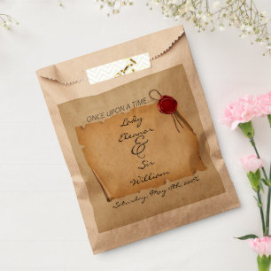 Once Upon A Time Medieval Aged Scroll Wax Seal  Favor Bag