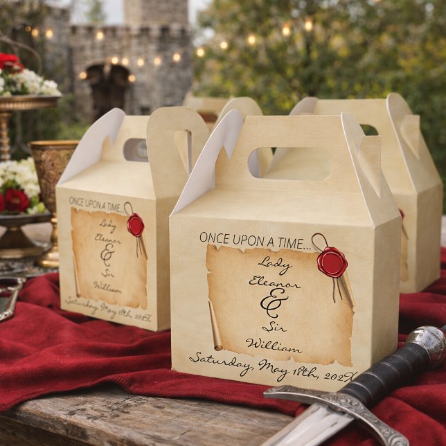 Once Upon A Time Medieval Aged Scroll Wax Seal  Favor Boxes (Creator Uploaded)