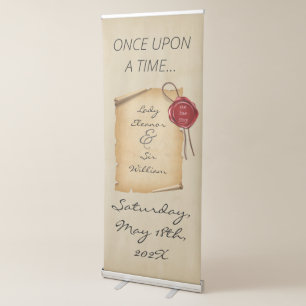 Once Upon A Time Medieval Aged Scroll Wax Seal Retractable Banner