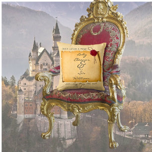 Once Upon A Time Medieval Aged Scroll Wax Seal Throw Pillow