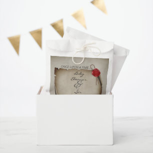 Once Upon A Time Medieval Gray Scroll Wax Seal Favor Bag