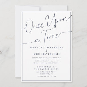 Once Upon A Time Minimalist Script Wedding Invitation
