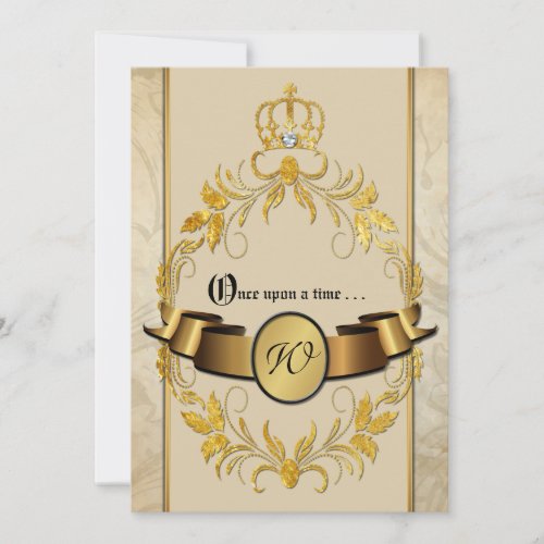 Once Upon A Time Monogram Fantasy Wedding Invite