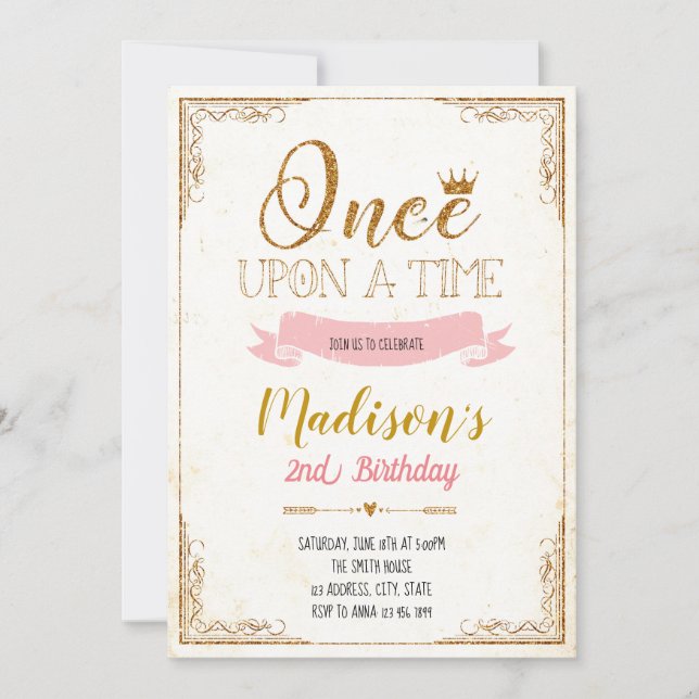 Once upon a time party invitation (Front)