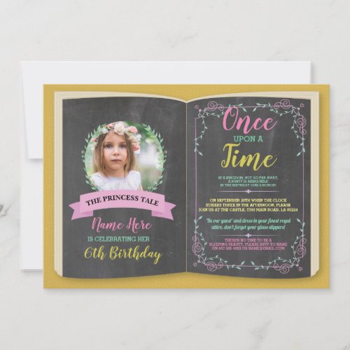 Once Upon A Time Photo Tale Story Book Birthday Invitation