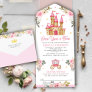 Once Upon a Time Pink Fairytale Castle Baby Shower All In One Invitation