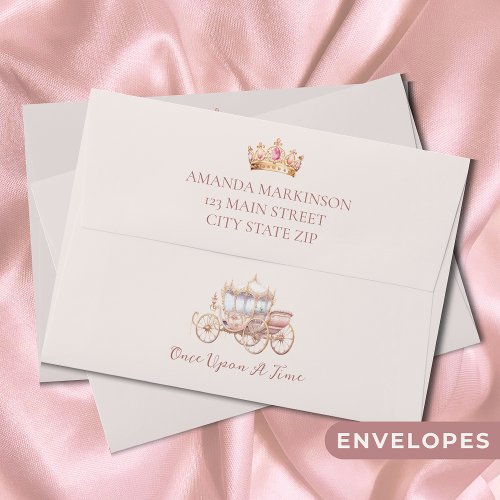 Once Upon a Time Pink Princess Baby Shower Envelope