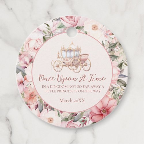 Once Upon a Time Pink Princess Baby Shower Favor Tags