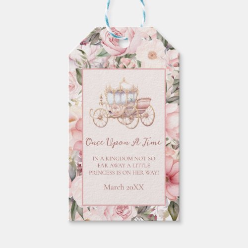 Once Upon a Time Pink Princess Baby Shower Gift Tags