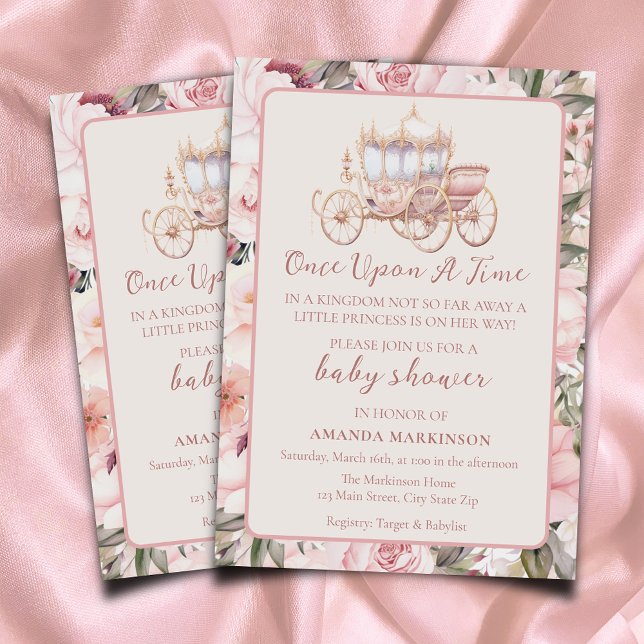 Once Upon a Time Pink Princess Baby Shower Invitation (Creator Uploaded)