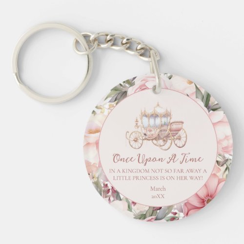 Once Upon a Time Pink Princess Baby Shower Keychain