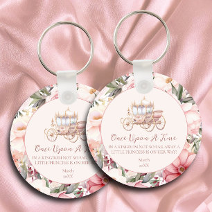 Once Upon a Time Pink Princess Baby Shower Keychain