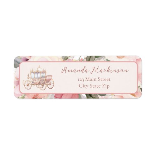 Once Upon a Time Pink Princess Baby Shower Label