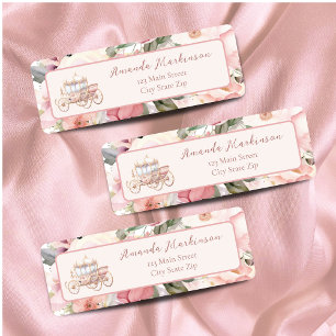 Once Upon a Time Pink Princess Baby Shower Label