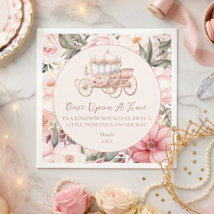 Once Upon a Time Pink Princess Baby Shower Napkins