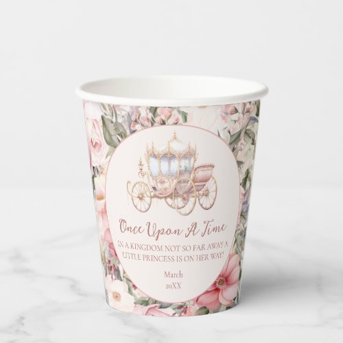 Once Upon a Time Pink Princess Baby Shower Paper Cups