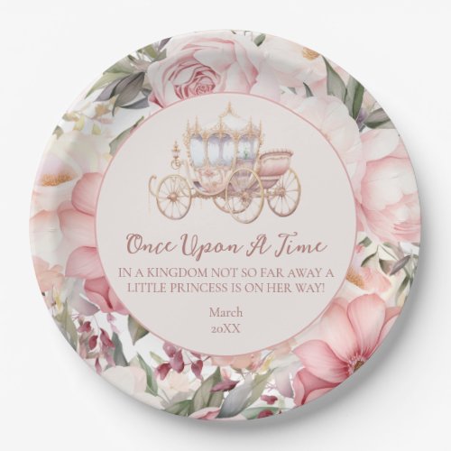 Once Upon a Time Pink Princess Baby Shower Paper Plates