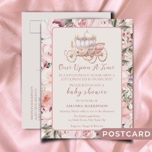 Once Upon a Time Pink Princess Baby Shower Postcard