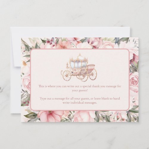 Once Upon a Time Pink Princess Baby Shower Thank You Card