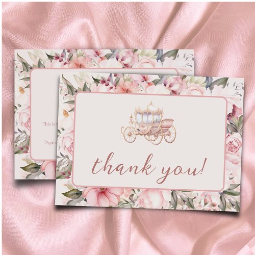 Once Upon a Time Pink Princess Baby Shower Thank You Card