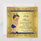 Once Upon a Time Prince Ethnic Baby Boy Shower Invitation (Back)