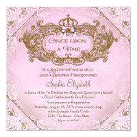 pink princess birthday invitations