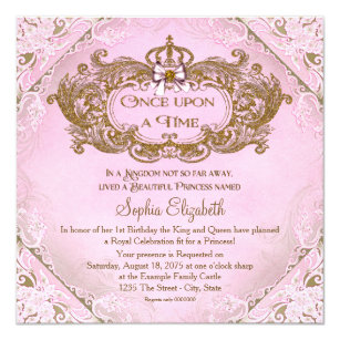 princess birthday invitations announcements zazzle princess birthday invitations