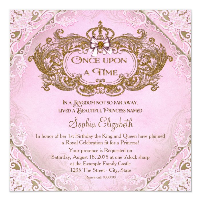 Princess 1st Birthday Invitations | Shilohmidwifery.com