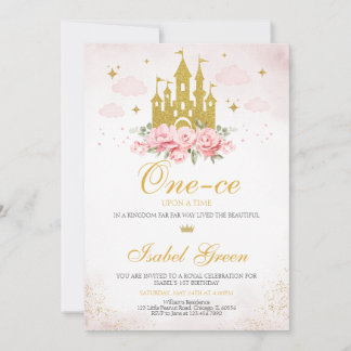 Once Upon a Time Princess 1st Birthday Invitation