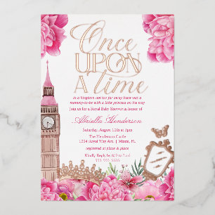 Once Upon a Time Princess Baby Shower Foil Invitation
