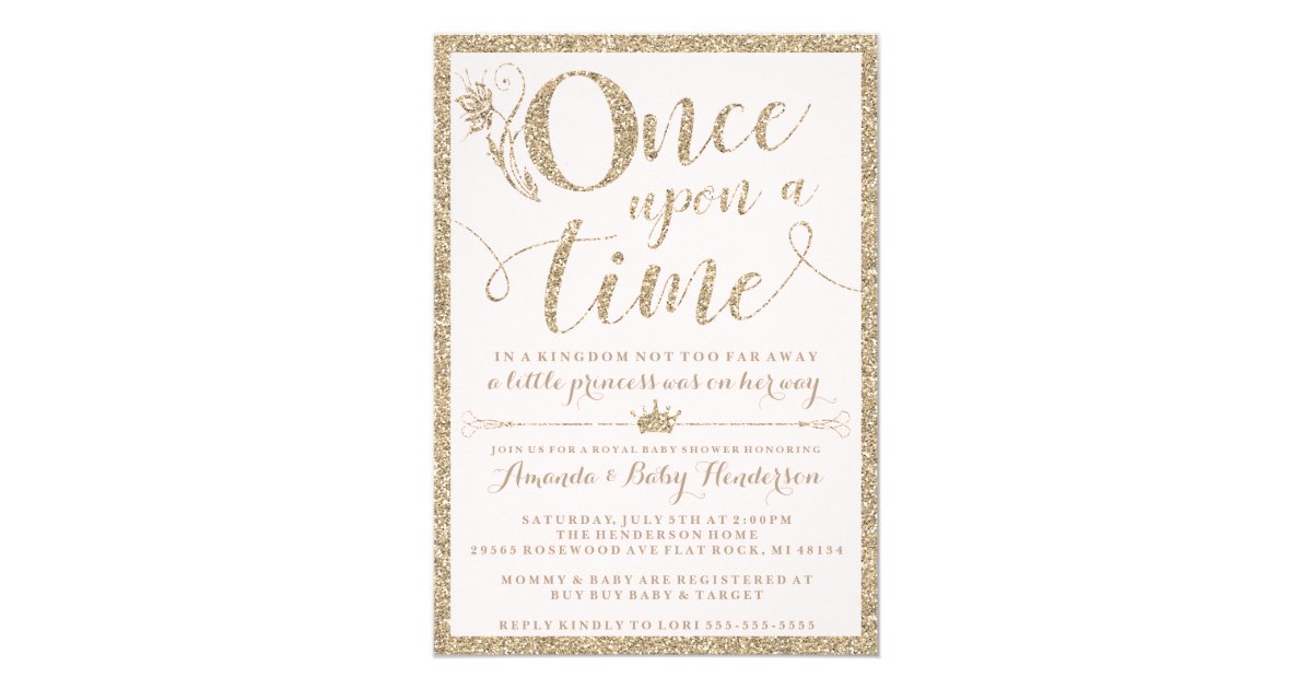 Once Upon A Time Princess Baby Shower Invitation Zazzle Com