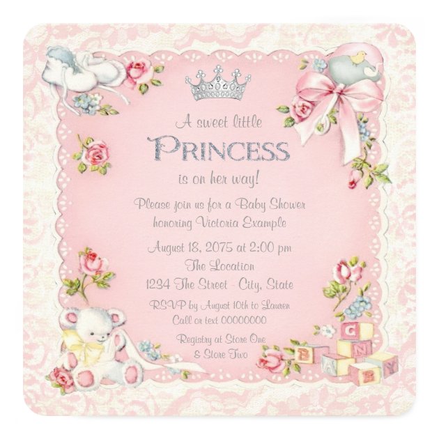 cheap princess baby shower invitations