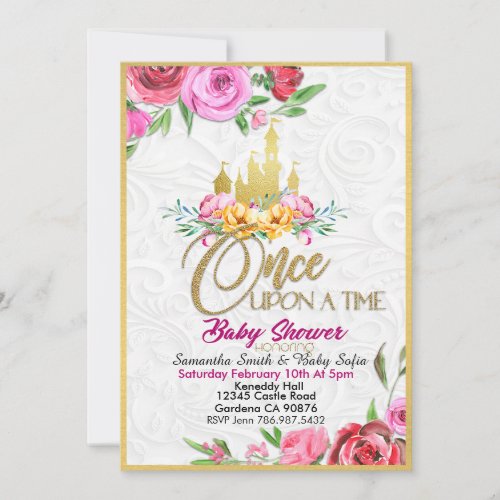 Once upon a time Princess Baby Shower invitation