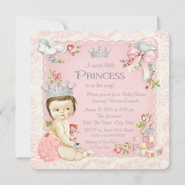 Once Upon a Time Princess Baby Shower Invitation (Front)