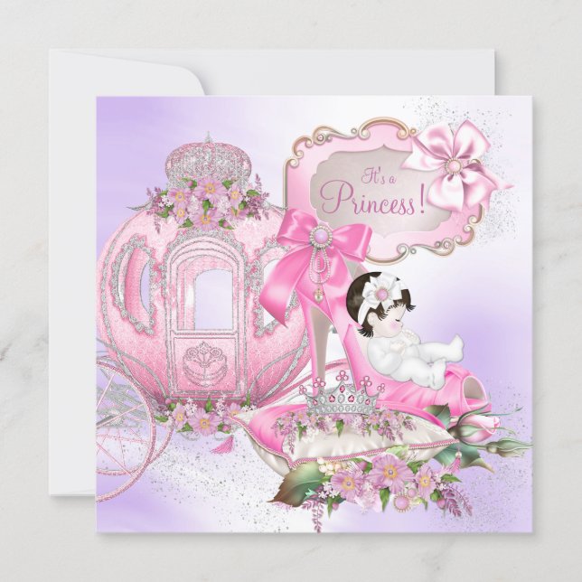 Once Upon a Time Princess Baby Shower Purple Pink Invitation (Front)