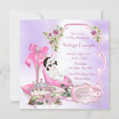 Once Upon a Time Princess Baby Shower Purple Pink Invitation (Back)