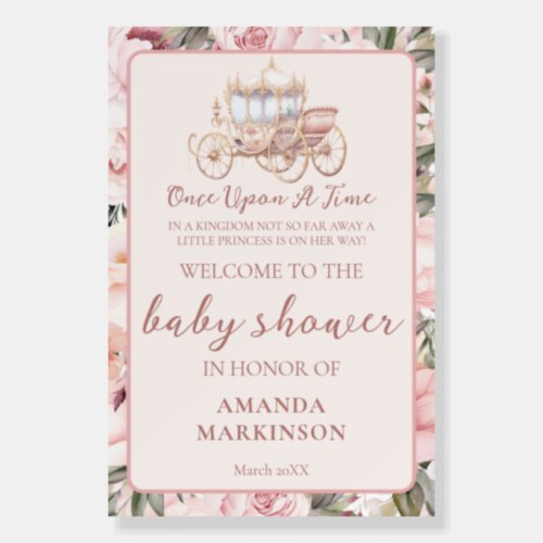 Once Upon a Time Princess Baby Shower Welcome Foam Board