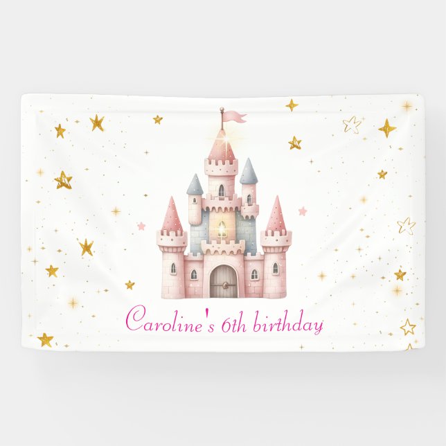 Once upon a time, Princess Birthday Banner (Horizontal)