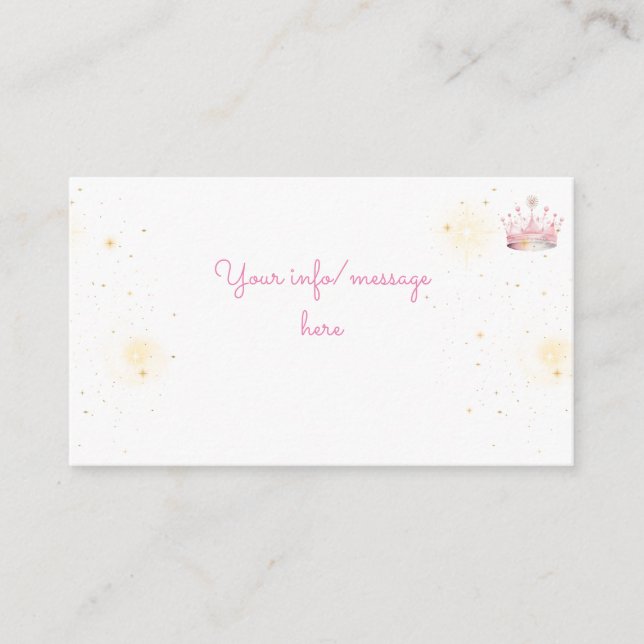Once upon a time, Princess Birthday Enclosure Card (Front)
