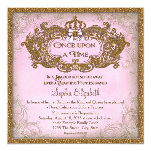 Once Upon a Time Princess Birthday Invitation | Zazzle