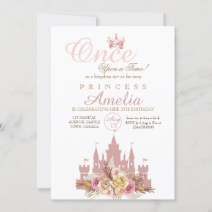 Once upon a time Princess Birthday Invitation