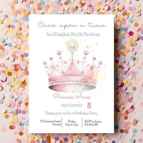 Once upon a time Princess Birthday Invitation